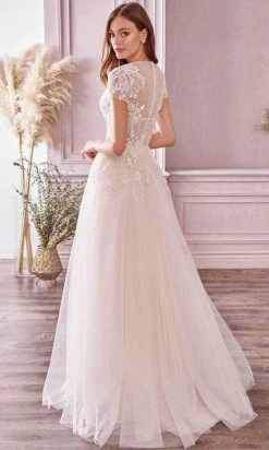 Andrea And Leo A1026S - Short Sleeved Laced Bridal Gown