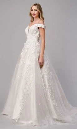Andrea And Leo - A1027W Off Shoulder Embroidered Bridal Gown