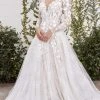 Andrea And Leo - A1067W Floral Applique Lace Bridal Gown