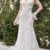 Andrea And Leo A1073WC - Long Sleeve V-Neck Wedding Dress