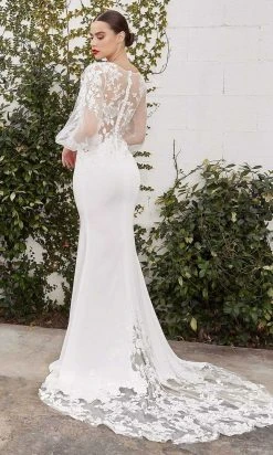 Andrea And Leo - A1079W Floral Ornate Bishop Sleeve Bridal Gown