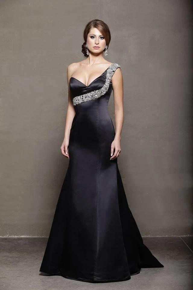 Ashley Lauren - 1008 Embellished One Shoulder Trumpet Dress 3 Ashley Lauren - 1008 Embellished One Shoulder Trumpet Dress