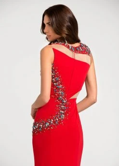 Ashley Lauren - 1101 Jersey Evening Dress With Cut Outs