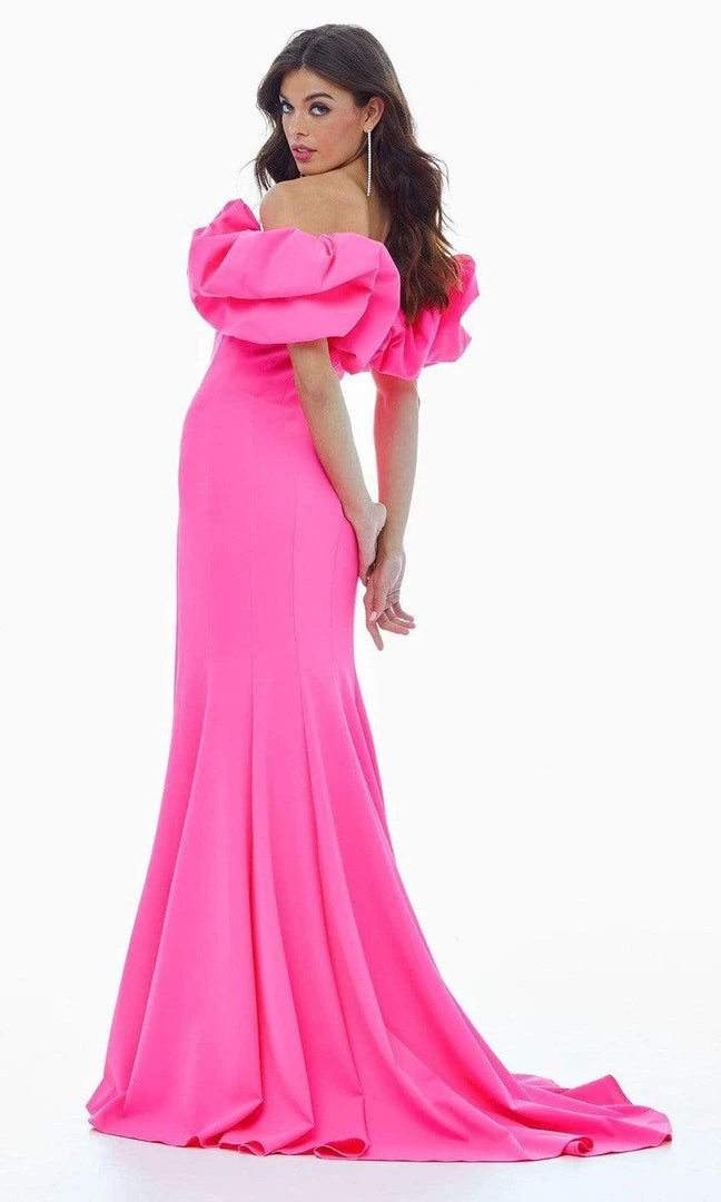 Ashley Lauren - 11017 Puff Ruffle Off-Shoulder High-Slit Mermaid Gown 4 Ashley Lauren - 11017 Puff Ruffle Off-Shoulder High-Slit Mermaid Gown