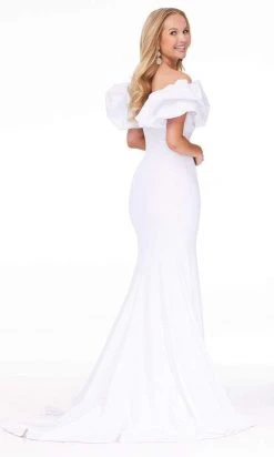 Ashley Lauren - 11017 Puff Ruffle Off-Shoulder High-Slit Mermaid Gown 18 Ashley Lauren - 11017 Puff Ruffle Off-Shoulder High-Slit Mermaid Gown