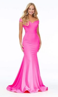 Ashley Lauren - 11025 Off Shoulder Scuba Mermaid Gown