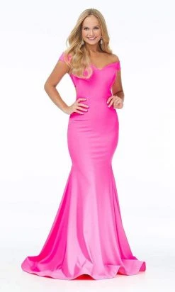 Ashley Lauren - 11025 Off Shoulder Scuba Mermaid Gown