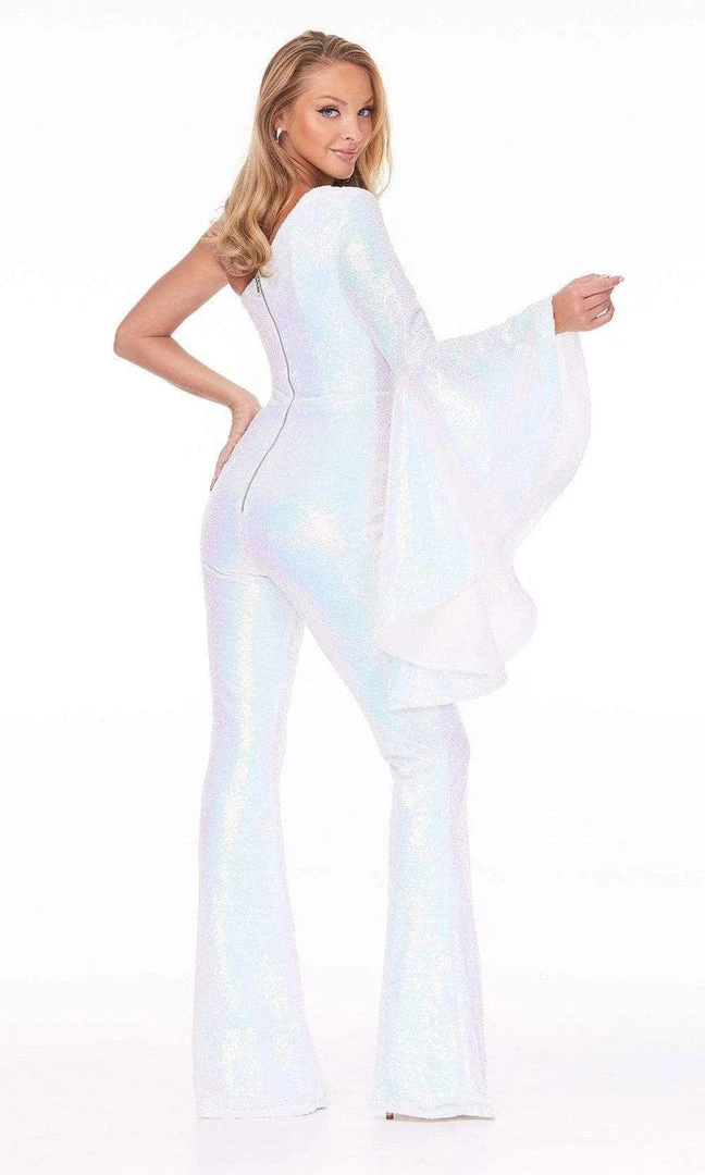 Ashley Lauren - 11047 One Shoulder Bell Sleeve Full Sequin Jumpsuit 4 Ashley Lauren - 11047 One Shoulder Bell Sleeve Full Sequin Jumpsuit