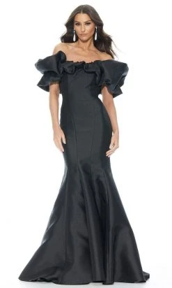 Ashley Lauren - 11057 Puff Ruffle Off Shoulder Mikado Mermaid Gown