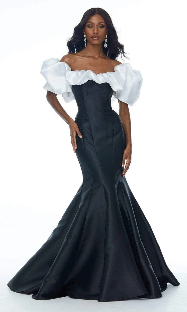 Ashley Lauren - 11057 Puff Ruffle Off Shoulder Mikado Mermaid Gown 9 Ashley Lauren - 11057 Puff Ruffle Off Shoulder Mikado Mermaid Gown