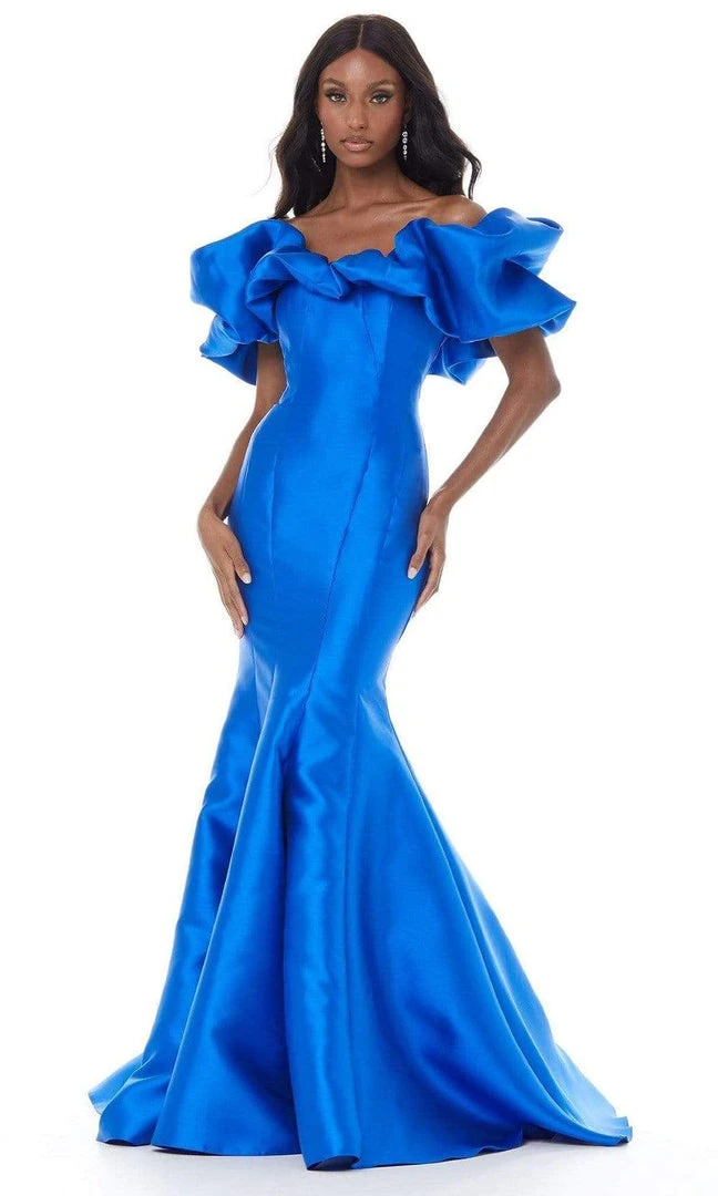 Ashley Lauren - 11057 Puff Ruffle Off Shoulder Mikado Mermaid Gown 16 Ashley Lauren - 11057 Puff Ruffle Off Shoulder Mikado Mermaid Gown