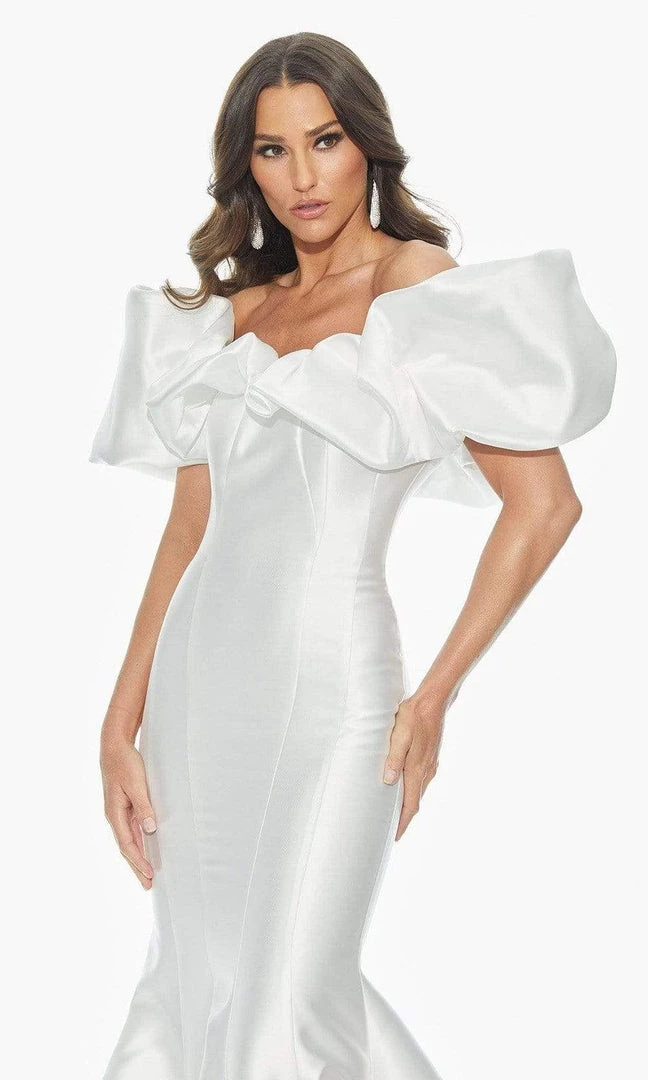 Ashley Lauren - 11057 Puff Ruffle Off Shoulder Mikado Mermaid Gown 8 Ashley Lauren - 11057 Puff Ruffle Off Shoulder Mikado Mermaid Gown