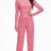 Ashley Lauren - 11079 Fully Beaded Sheer Long Sleeve Jumpsuit 2 Ashley Lauren - 11079 Fully Beaded Sheer Long Sleeve Jumpsuit