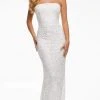 Ashley Lauren - 11082 Strapless Sequin Appliqued Sheath Gown