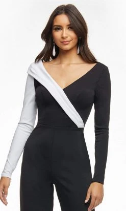 Ashley Lauren - 11090 Long Sleeve Crepe Jumpsuit