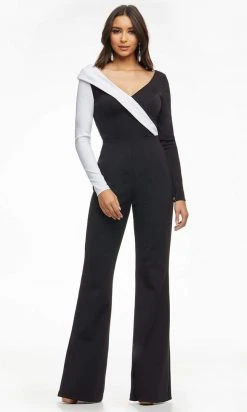 Ashley Lauren - 11090 Long Sleeve Crepe Jumpsuit