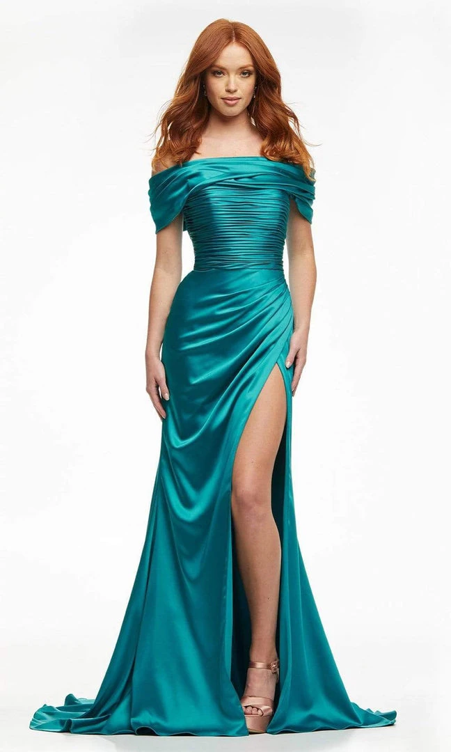 Ashley Lauren - 11092 Off Shoulder Metallic Trumpet Gown 3 Ashley Lauren - 11092 Off Shoulder Metallic Trumpet Gown