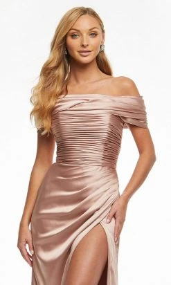 Ashley Lauren - 11092 Off Shoulder Metallic Trumpet Gown 13 Ashley Lauren - 11092 Off Shoulder Metallic Trumpet Gown