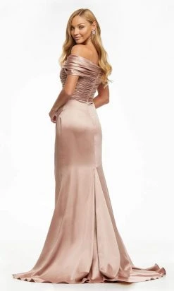 Ashley Lauren - 11092 Off Shoulder Metallic Trumpet Gown 12 Ashley Lauren - 11092 Off Shoulder Metallic Trumpet Gown