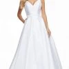 Ashley Lauren - 11094 V Neck Simple A-line Bridal Dress 2 Ashley Lauren - 11094 V Neck Simple A-line Bridal Dress