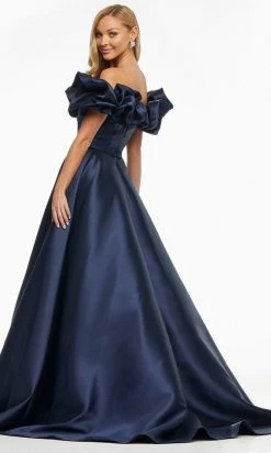 Ashley Lauren - 11096 Ruffled Off Shoulder Mikado Ballgown
