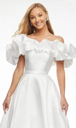 Ashley Lauren - 11096 Ruffled Off Shoulder Mikado Ballgown