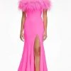 Ashley Lauren - 11099 Feather Detailed Trumpet Gown 1 Ashley Lauren - 11099 Feather Detailed Trumpet Gown
