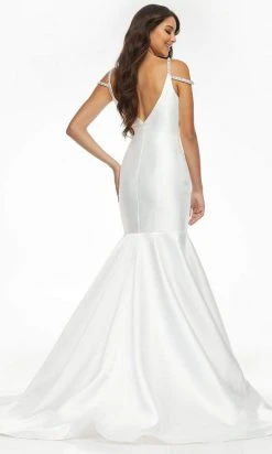Ashley Lauren - 11103 Cold Shoulder Mermaid Satin Gown