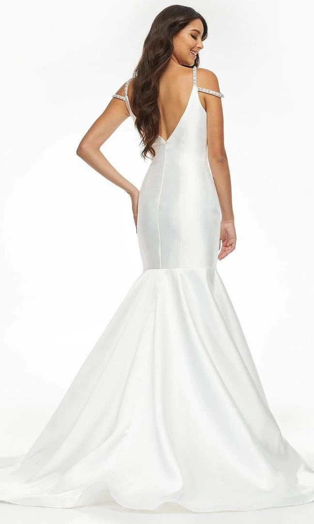Ashley Lauren - 11103 Cold Shoulder Mermaid Satin Gown 4 Ashley Lauren - 11103 Cold Shoulder Mermaid Satin Gown