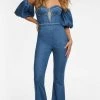 Ashley Lauren - 11124 Strapless Denim Jumpsuit 1 Ashley Lauren - 11124 Strapless Denim Jumpsuit