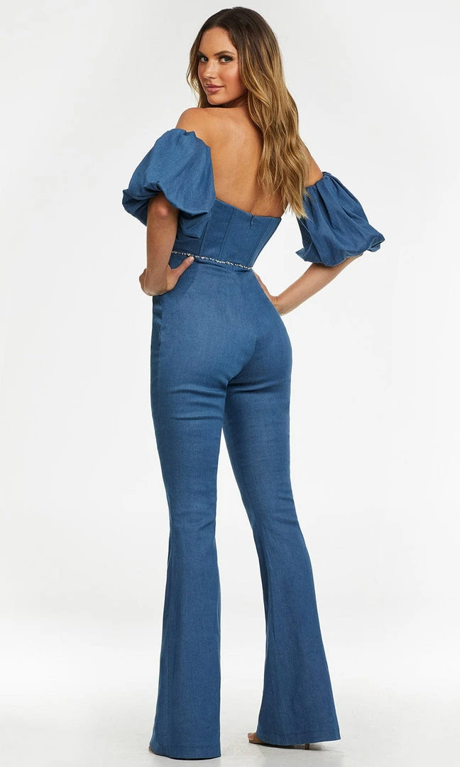Ashley Lauren - 11124 Strapless Denim Jumpsuit 4 Ashley Lauren - 11124 Strapless Denim Jumpsuit