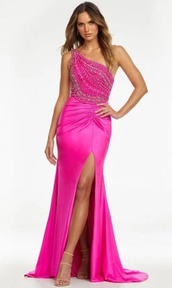 Ashley Lauren - 11128 Beaded One Shoulder Trumpet Gown