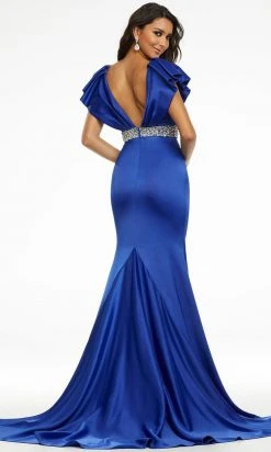 Ashley Lauren - 11130 Ruffled V-Neck Trumpet Gown 13 Ashley Lauren - 11130 Ruffled V-Neck Trumpet Gown