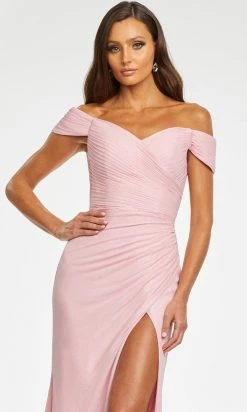 Ashley Lauren - 11136 Shirr-Ornate Off Shoulder Gown