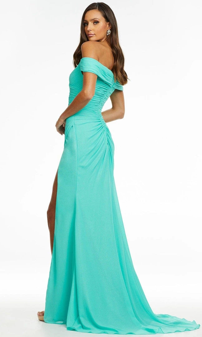 Ashley Lauren - 11136 Shirr-Ornate Off Shoulder Gown 7 Ashley Lauren - 11136 Shirr-Ornate Off Shoulder Gown