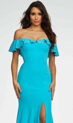 Ashley Lauren - 11137 Ruffled Off Shoulder Long Gown