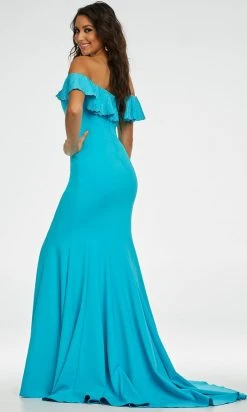 Ashley Lauren - 11137 Ruffled Off Shoulder Long Gown