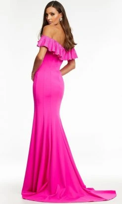 Ashley Lauren - 11137 Ruffled Off Shoulder Long Gown