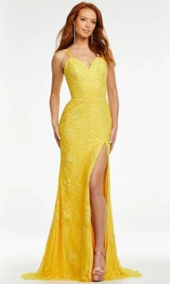 Ashley Lauren - 11145 Lace Applique Gown With Slit 18 Ashley Lauren - 11145 Lace Applique Gown With Slit