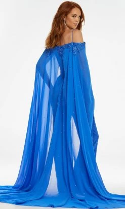 Ashley Lauren - 11150 Off Shoulder Embroidered Jumpsuit