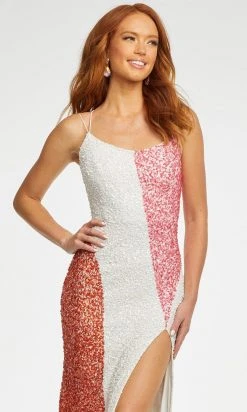 Ashley Lauren - 11160 Scoop Color Block Sequin Gown 10 Ashley Lauren - 11160 Scoop Color Block Sequin Gown