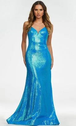 Ashley Lauren - 11163 Strapless V-Neck Sequin Gown