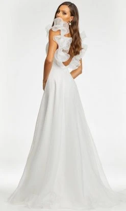 Ashley Lauren - 11166 Ruffled V-Neck A-Line Gown