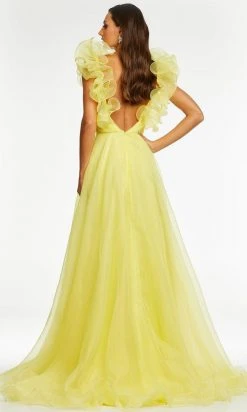 Ashley Lauren - 11166 Ruffled V-Neck A-Line Gown