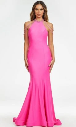 Ashley Lauren - 11170 Beaded High Halter Mermaid Gown