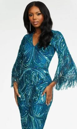 Ashley Lauren - 11181 Bell Sleeve Beaded Jumpsuit