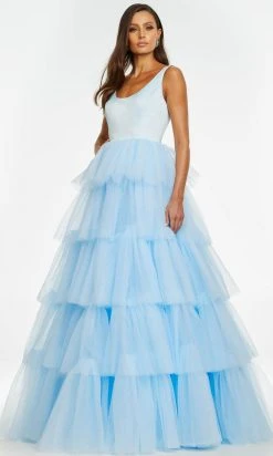 Ashley Lauren - 11187 Sleeveless Tiered Tulle Gown 21 Ashley Lauren - 11187 Sleeveless Tiered Tulle Gown