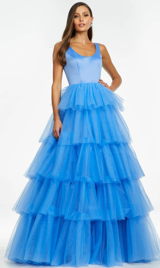 Ashley Lauren - 11187 Sleeveless Tiered Tulle Gown 5 Ashley Lauren - 11187 Sleeveless Tiered Tulle Gown