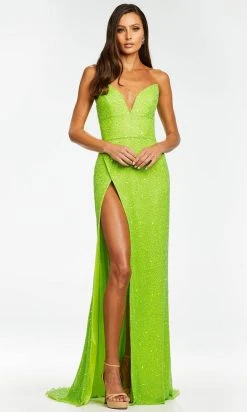 Ashley Lauren - 11188 Beaded High Slit Gown