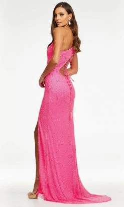 Ashley Lauren - 11189 Sequin Plunging Lace Up Gown
